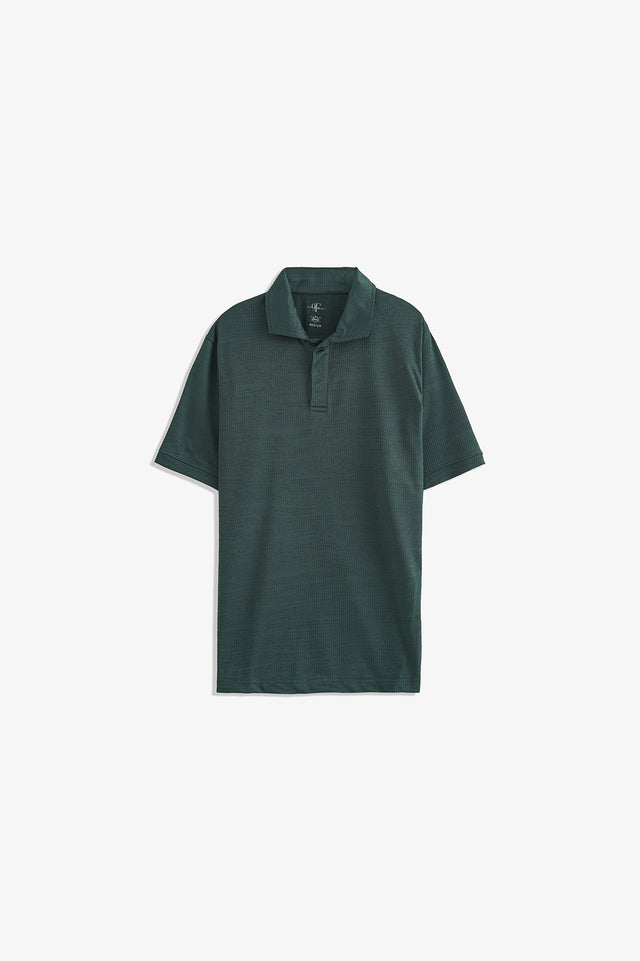Double Placket Textured Polo
