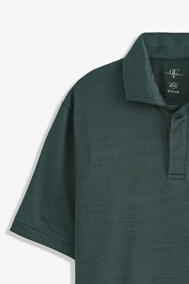 Double Placket Textured Polo