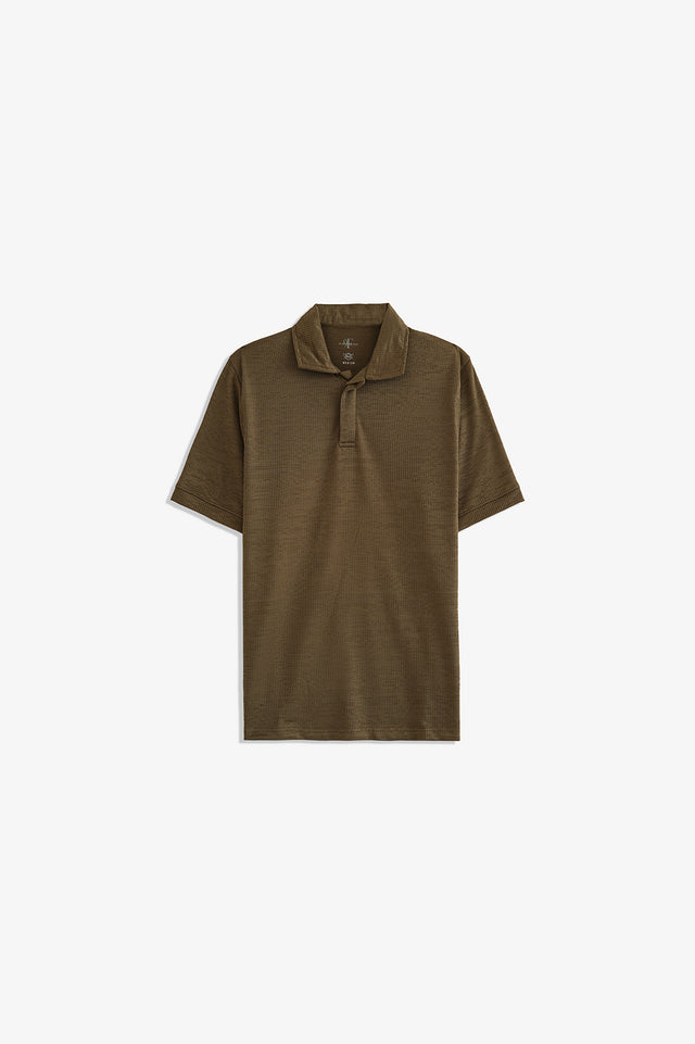 Double Placket Textured Polo