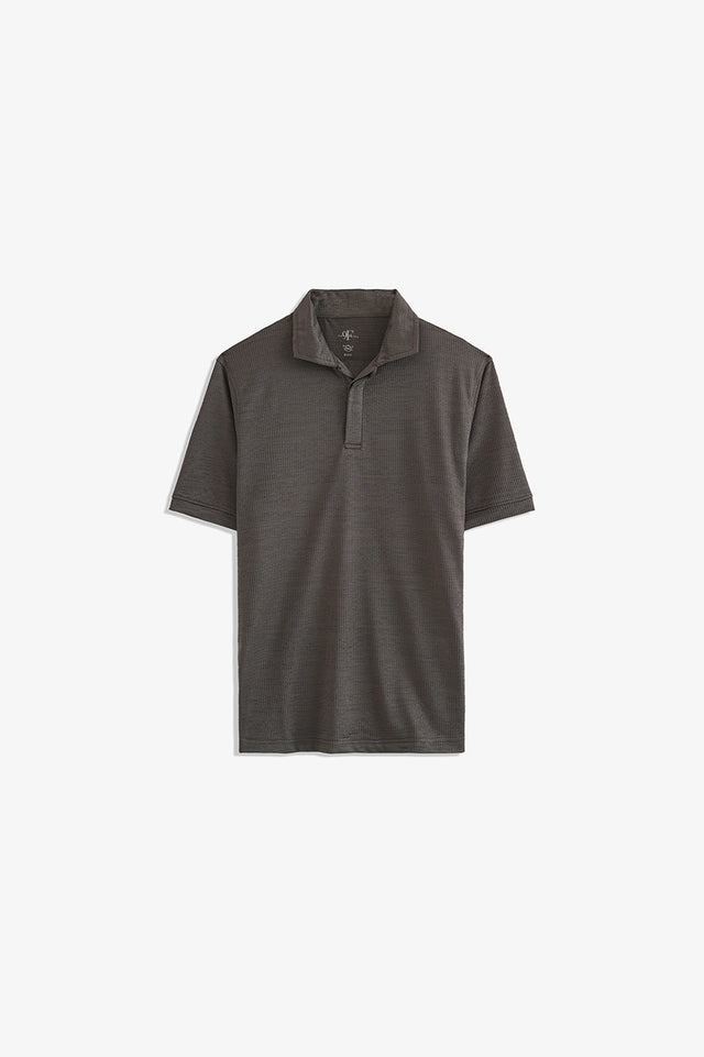 Double Placket Textured Polo