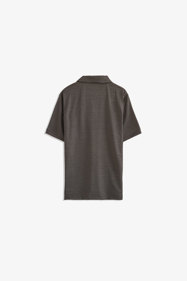 Double Placket Textured Polo