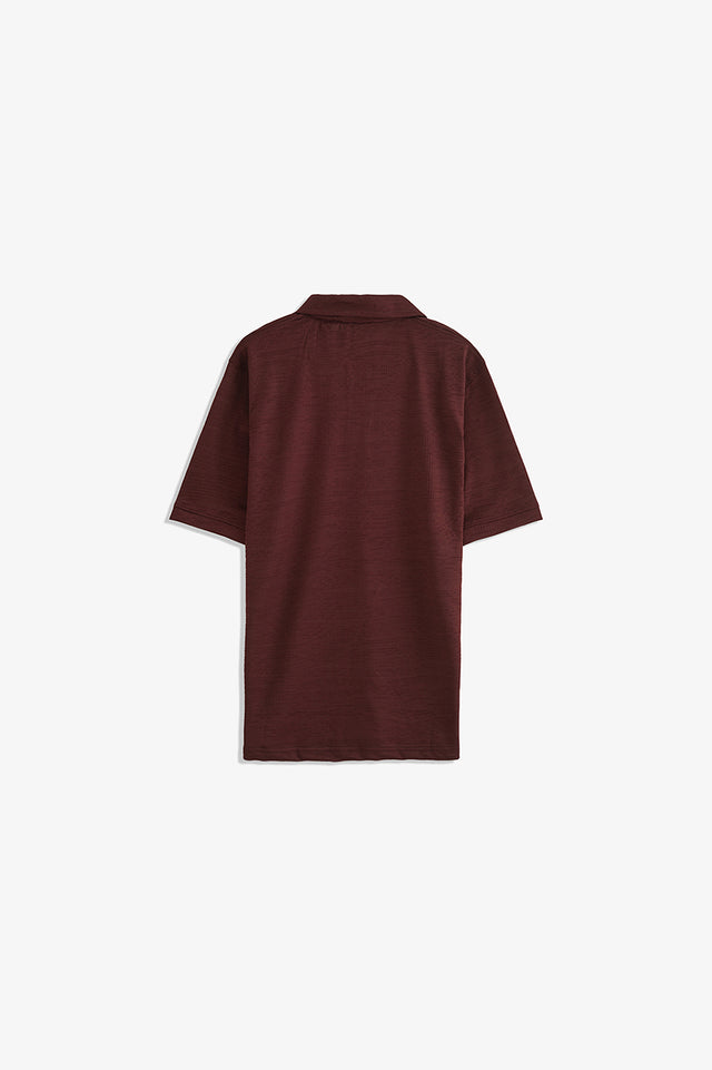 Double Placket Textured Polo