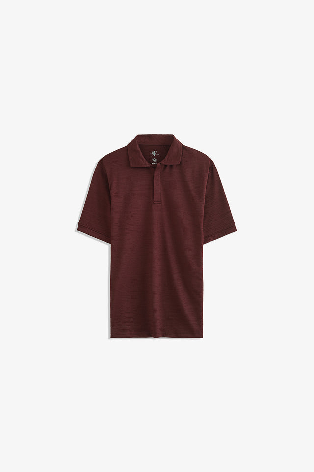Double Placket Textured Polo