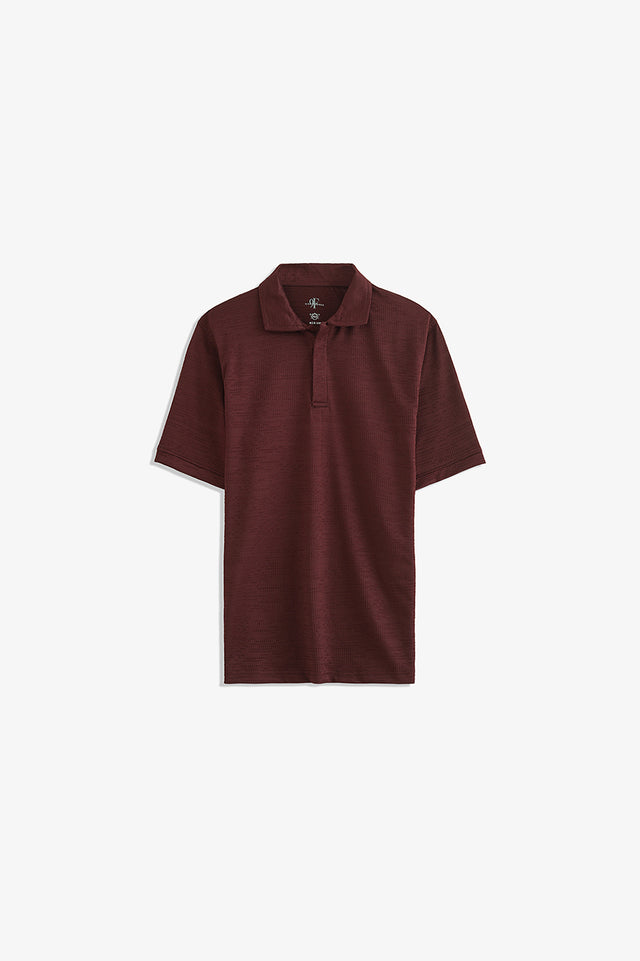 Double Placket Textured Polo