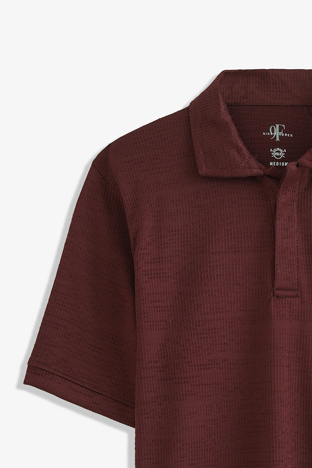 Double Placket Textured Polo