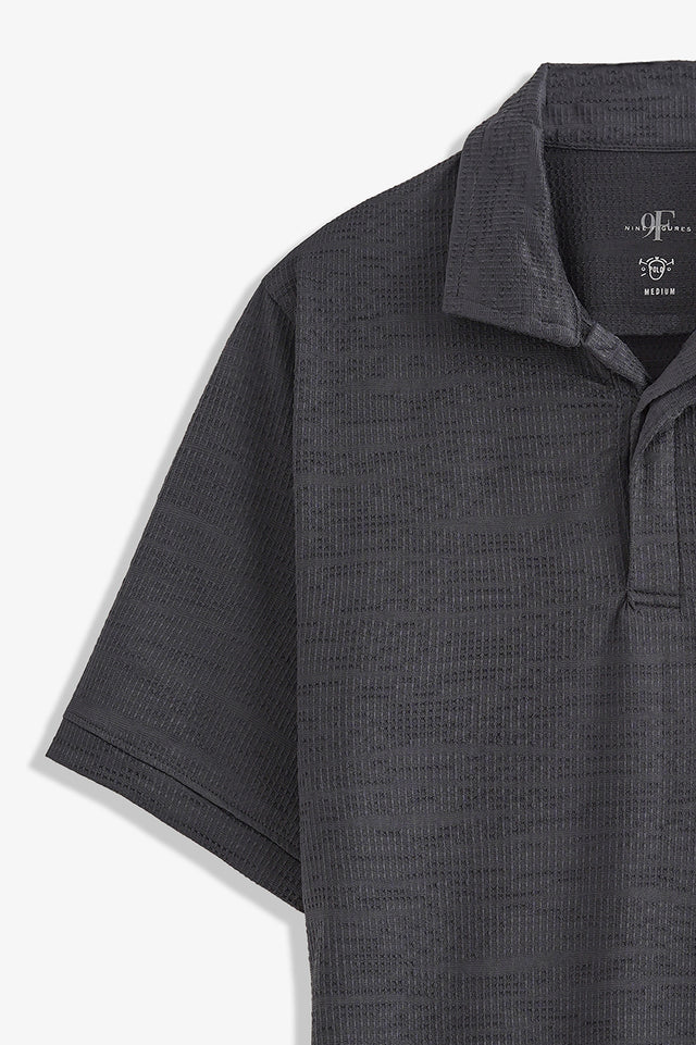 Double Placket Textured Polo