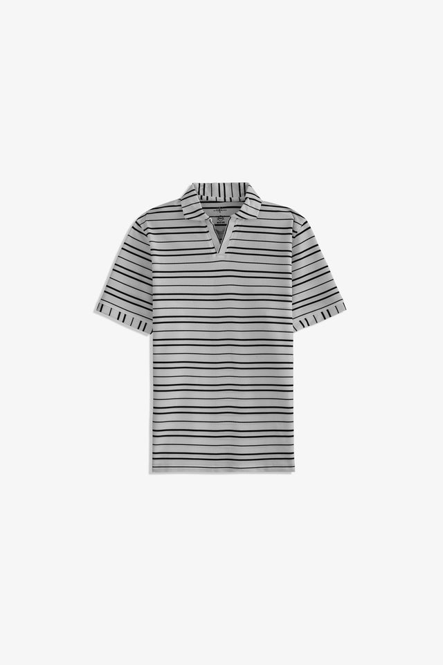 Johnny Collar Striped Polo