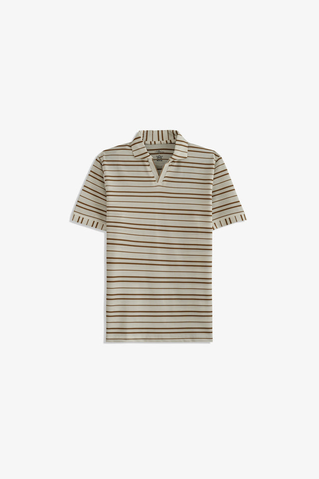 Johnny Collar Striped Polo