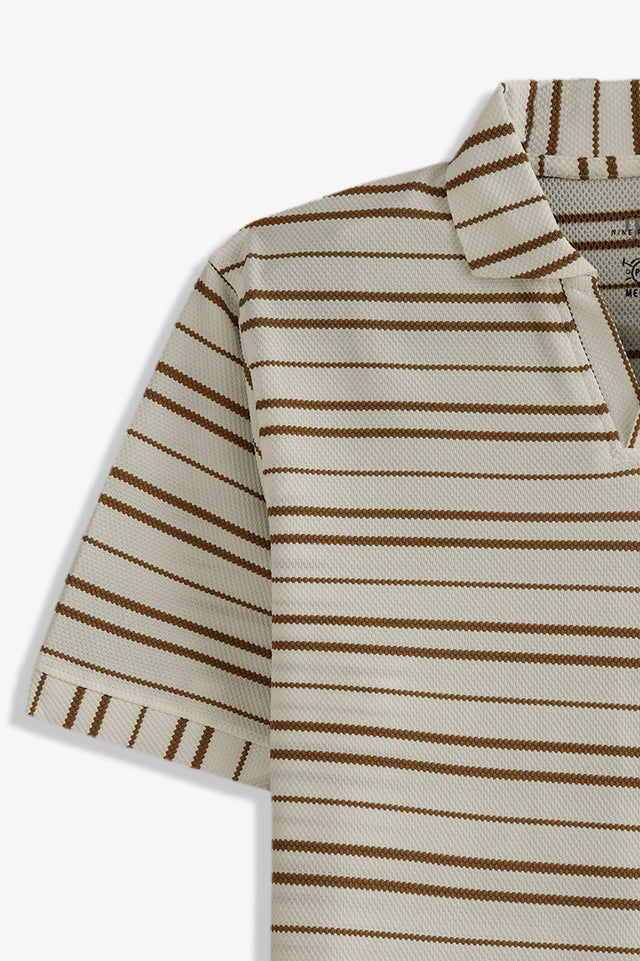 Johnny Collar Striped Polo