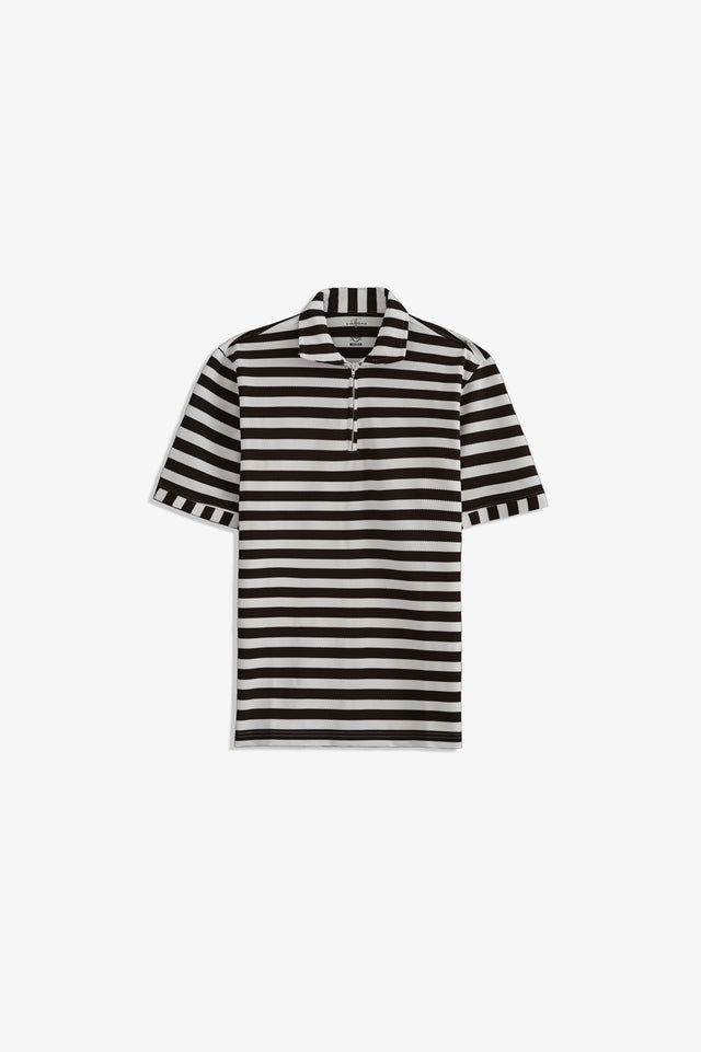 Zipper Striped Polo