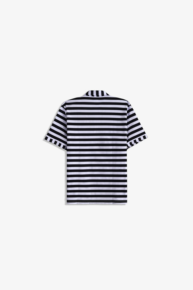Zipper Striped Polo
