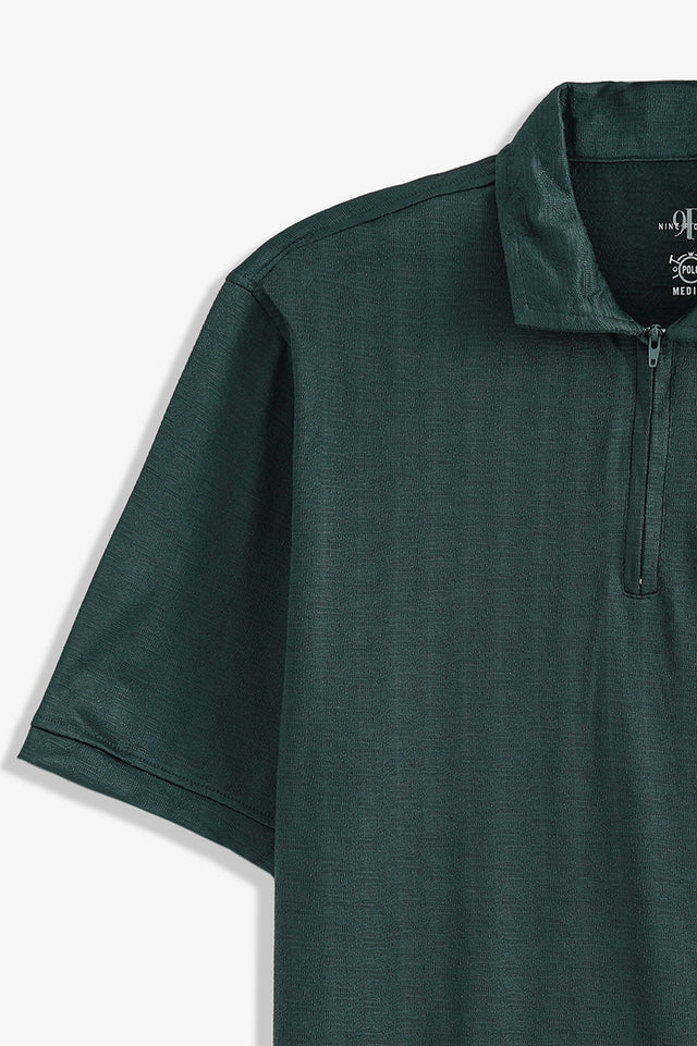 Zipper Textured Polo