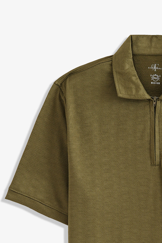 Zipper Textured Polo