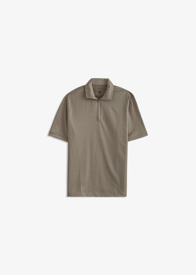 Zipper Textured Polo
