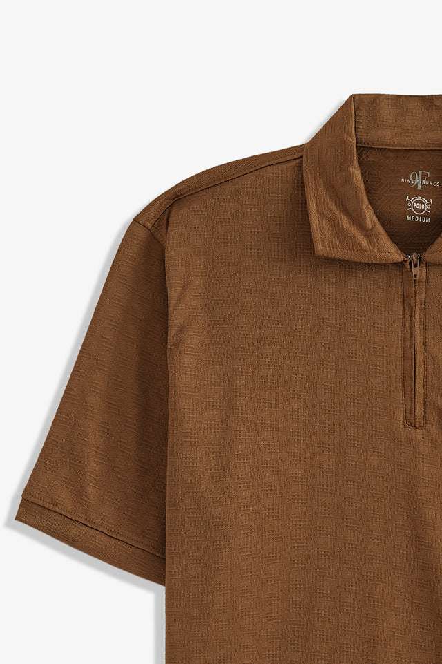 Zipper Textured Polo