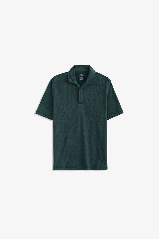 Double Placket Textured Polo
