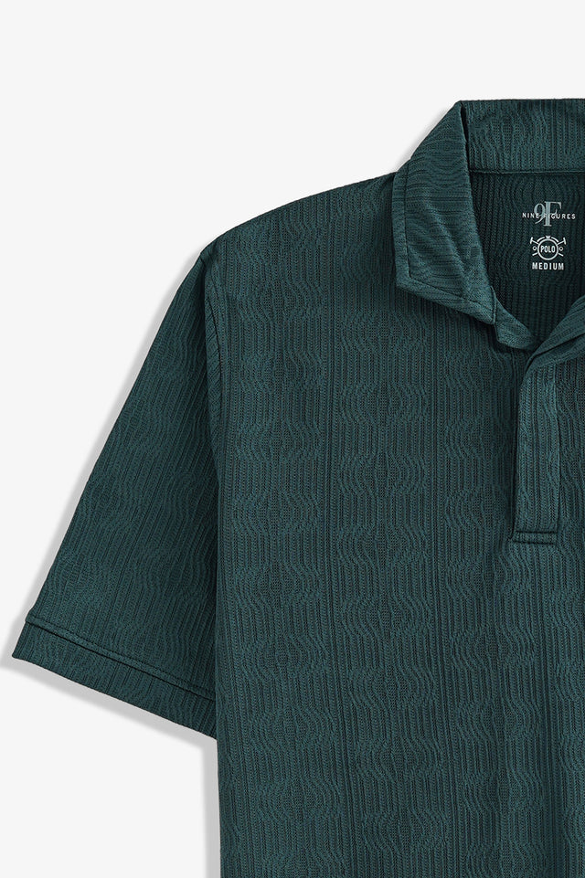 Double Placket Textured Polo