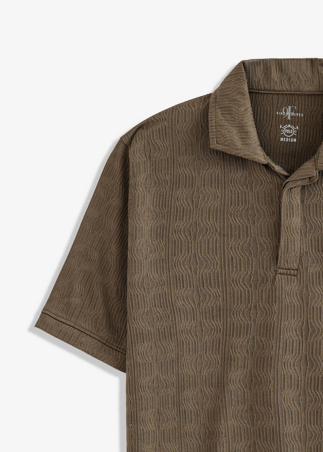 Double Placket Textured Polo