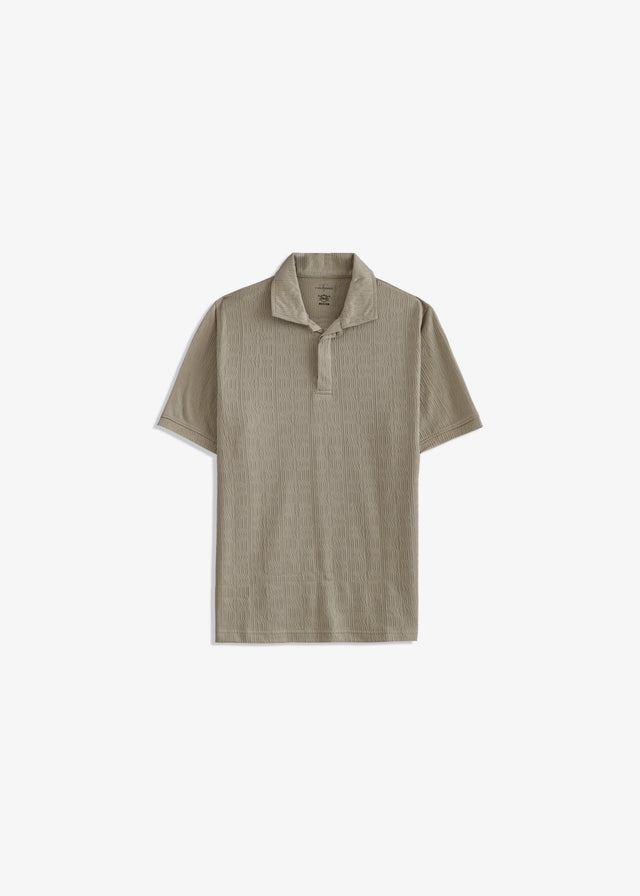 Double Placket Textured Polo