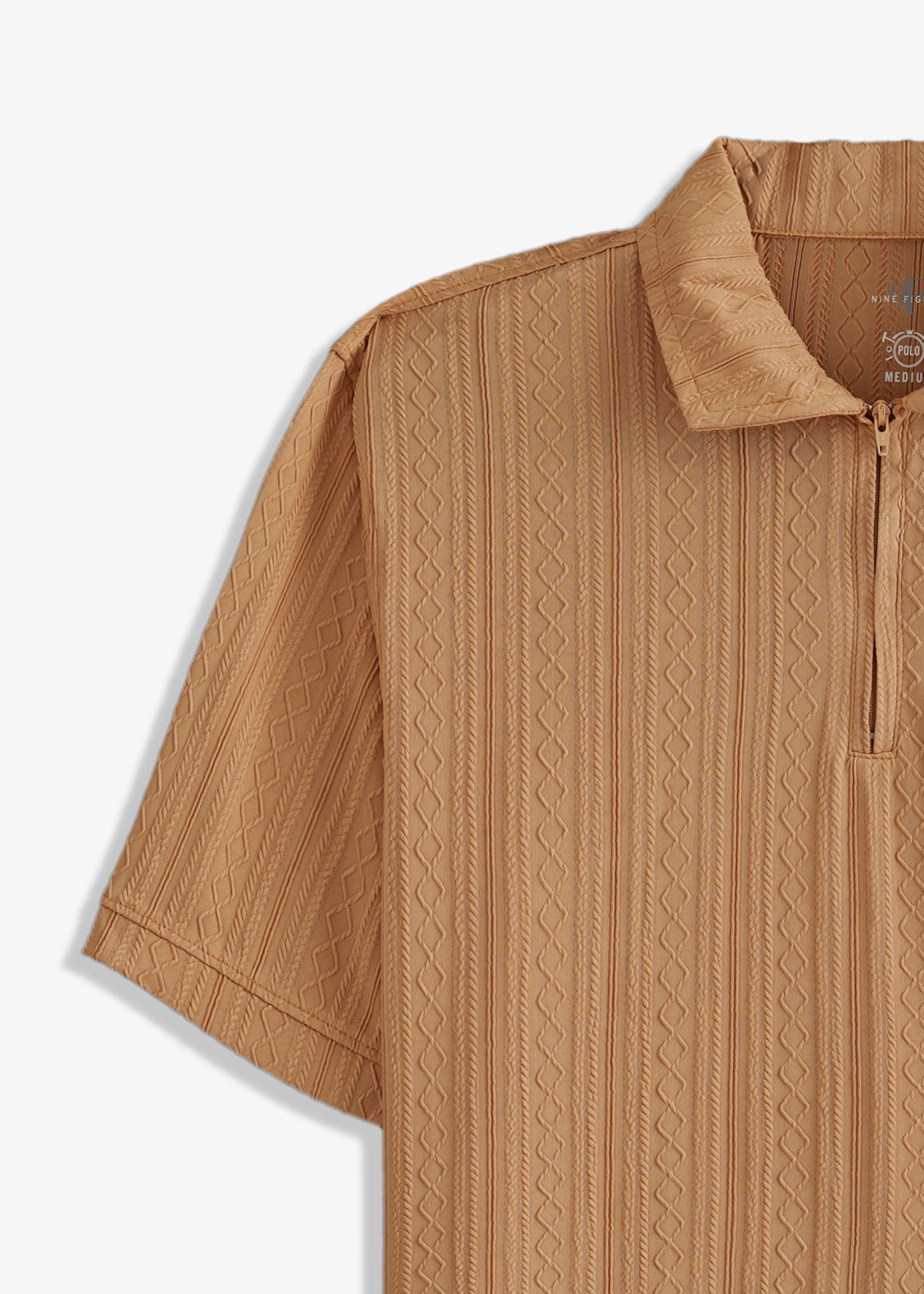 Zipper Textured Polo