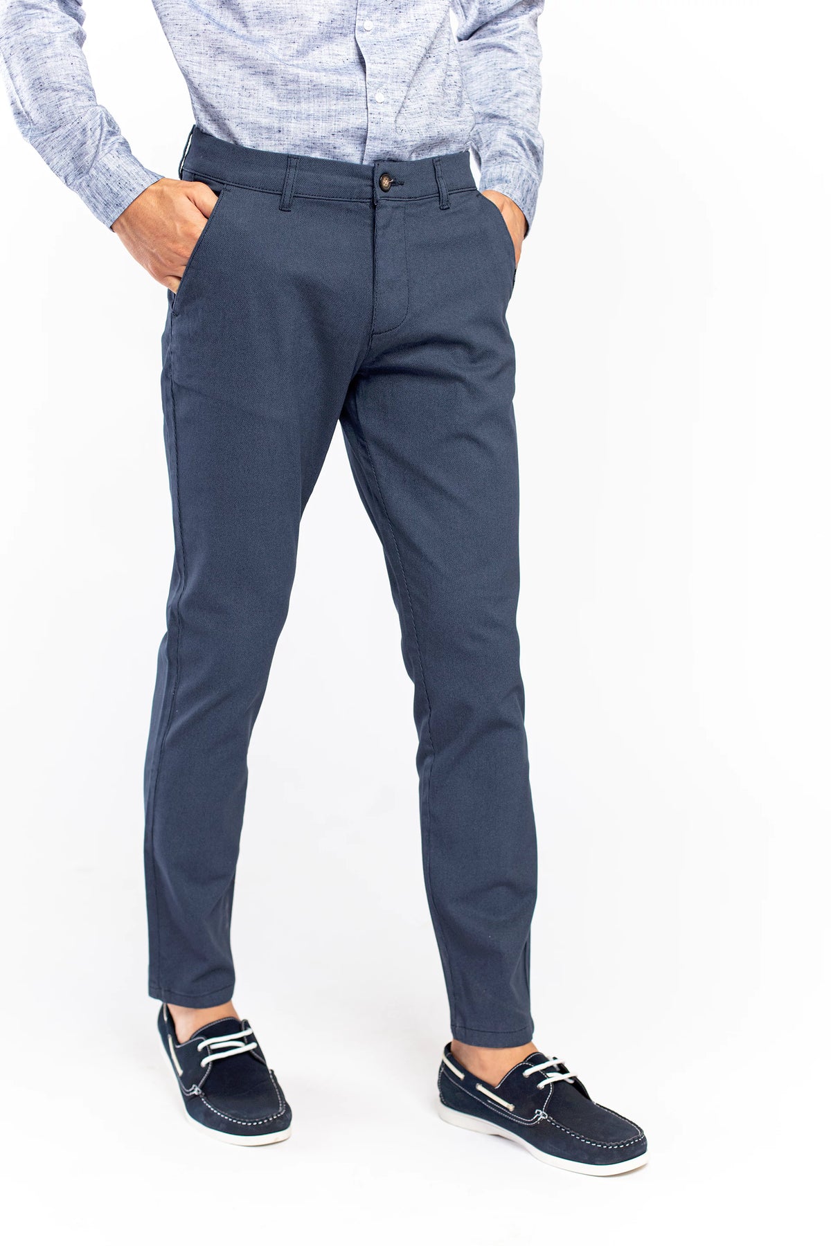 Printed Medium Blue Chinos - 9figure