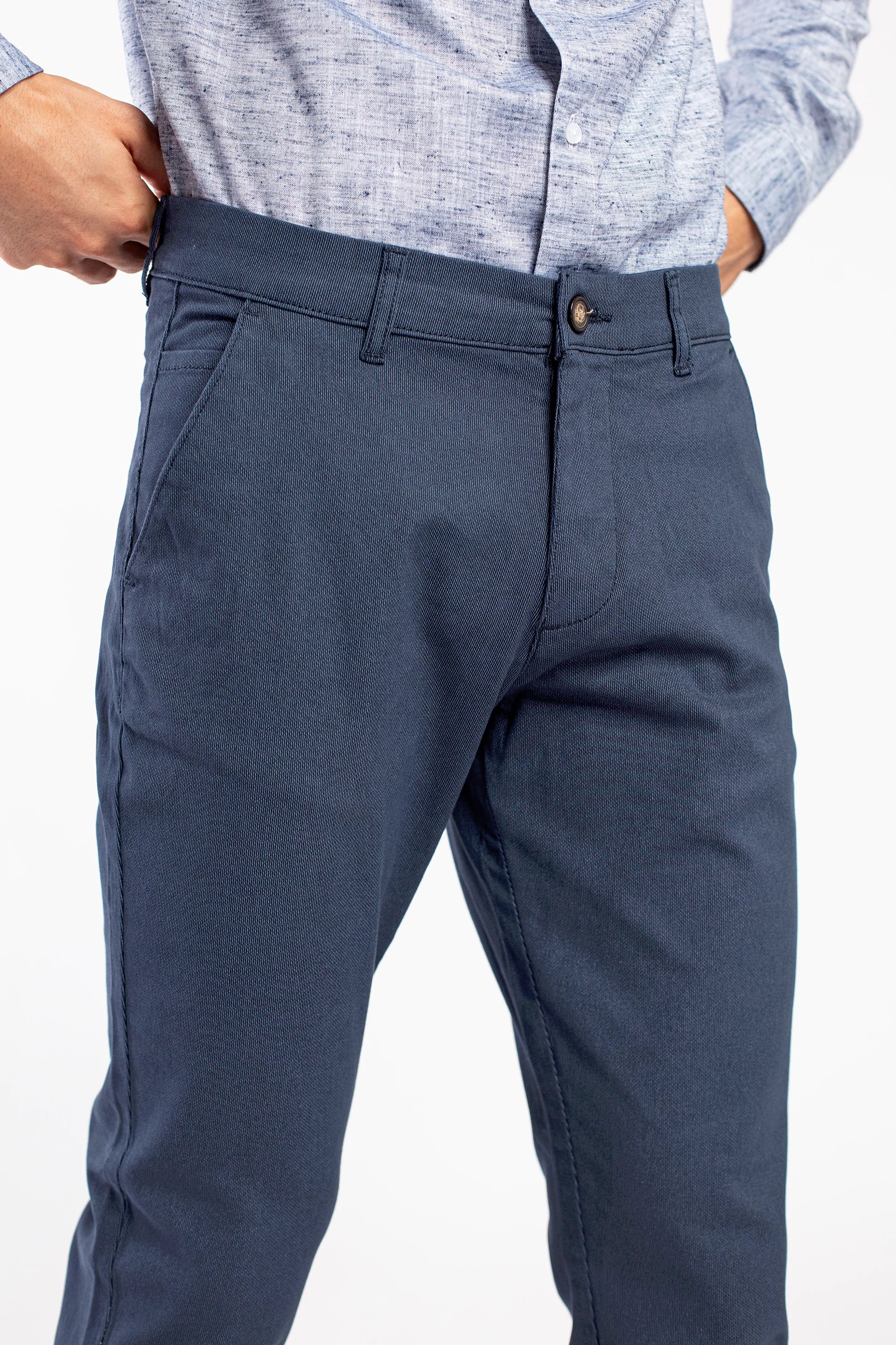 Printed Medium Blue Chinos - 9figure