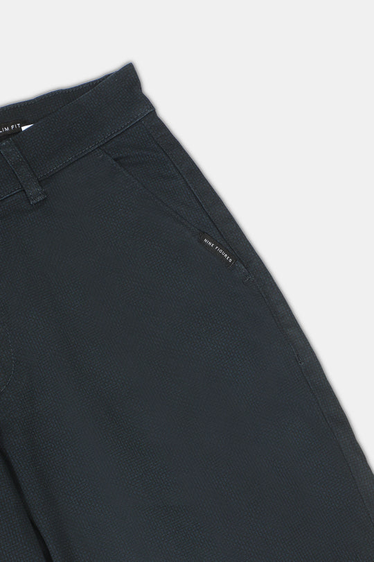 Printed Dark Blue Chinos - 9figure