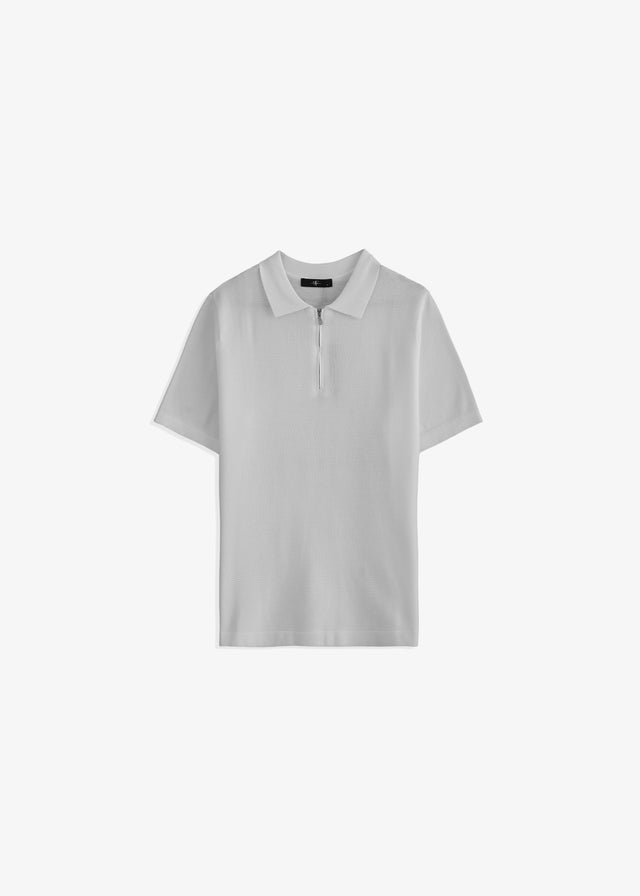 Textured Zipper Polo
