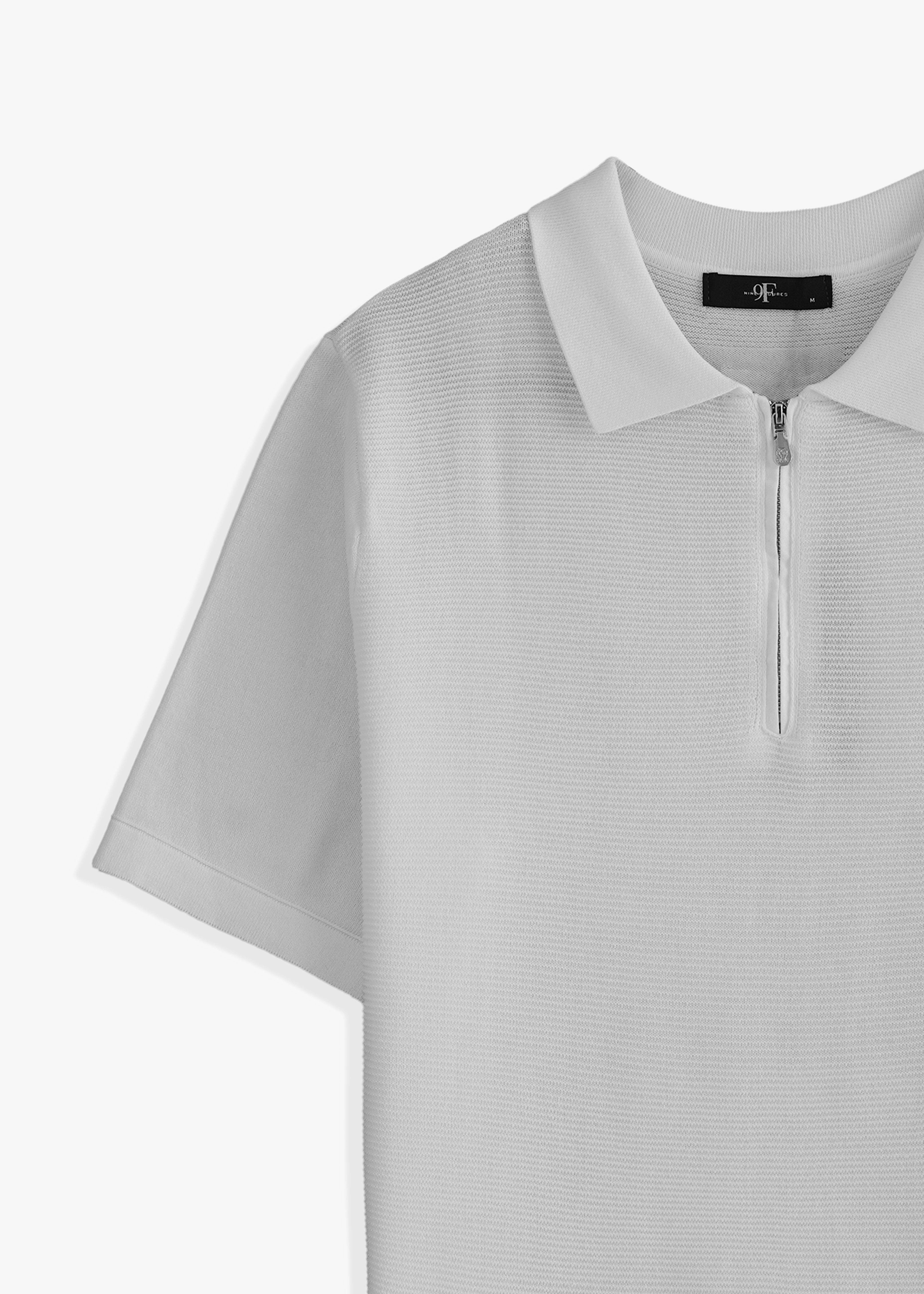 Textured Zipper Polo