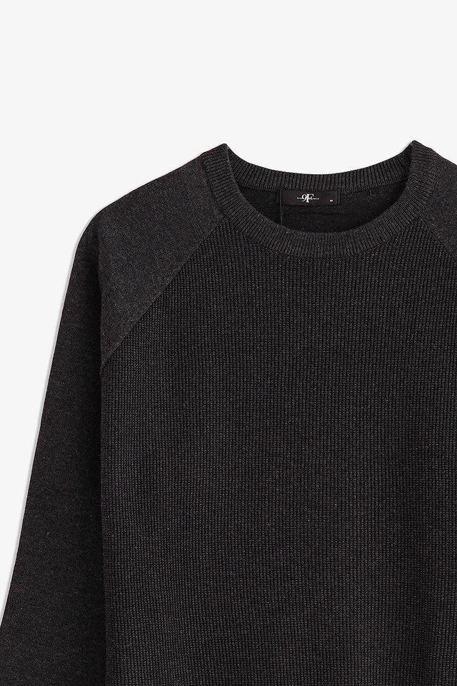 Raglan Sleeve Textured Sweater