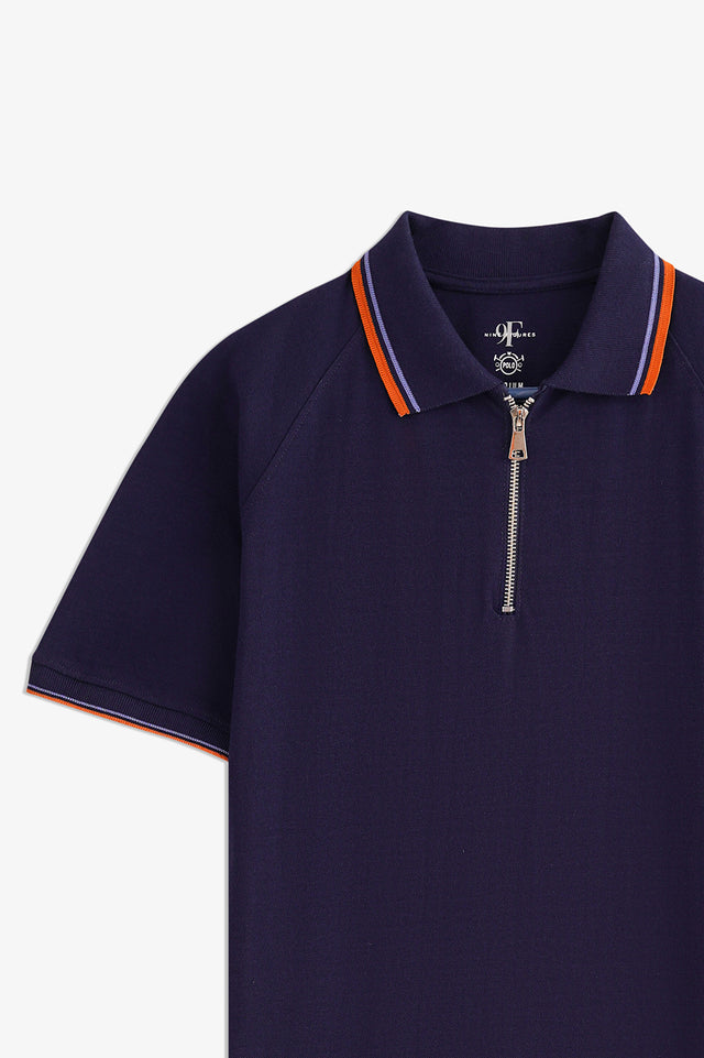 Tipping Collar Zipper Polo