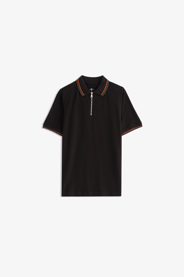Tipping Collar Zipper Polo