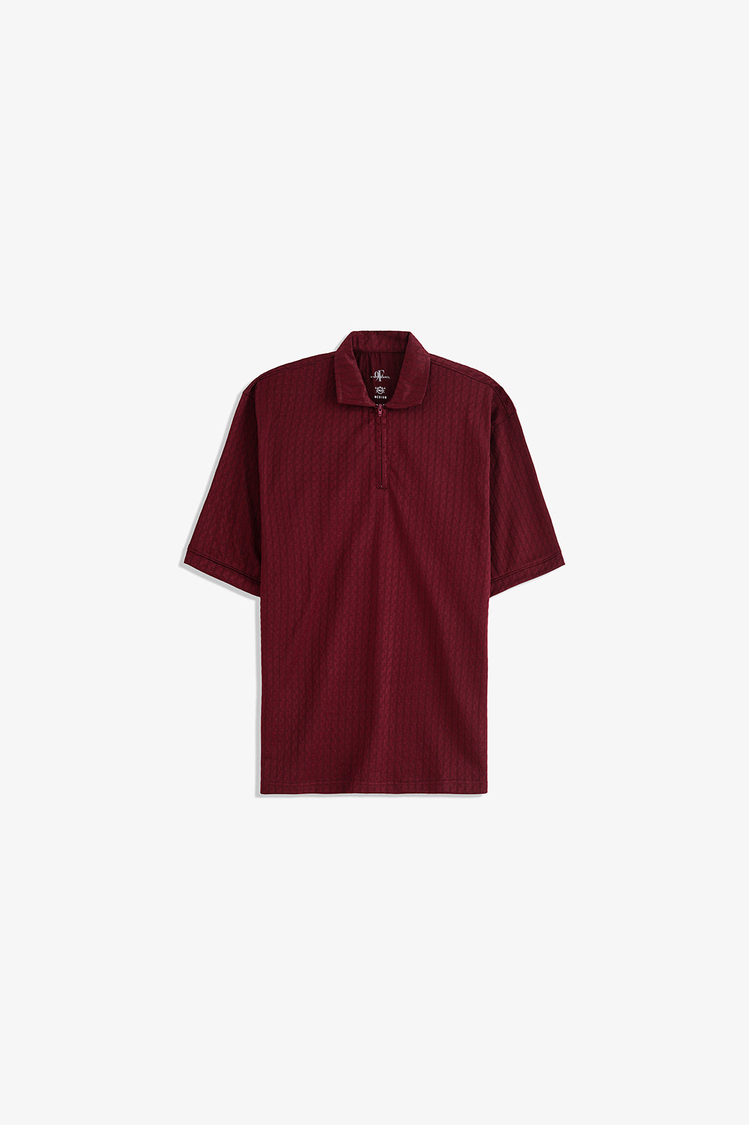 Textured Zipper Polo