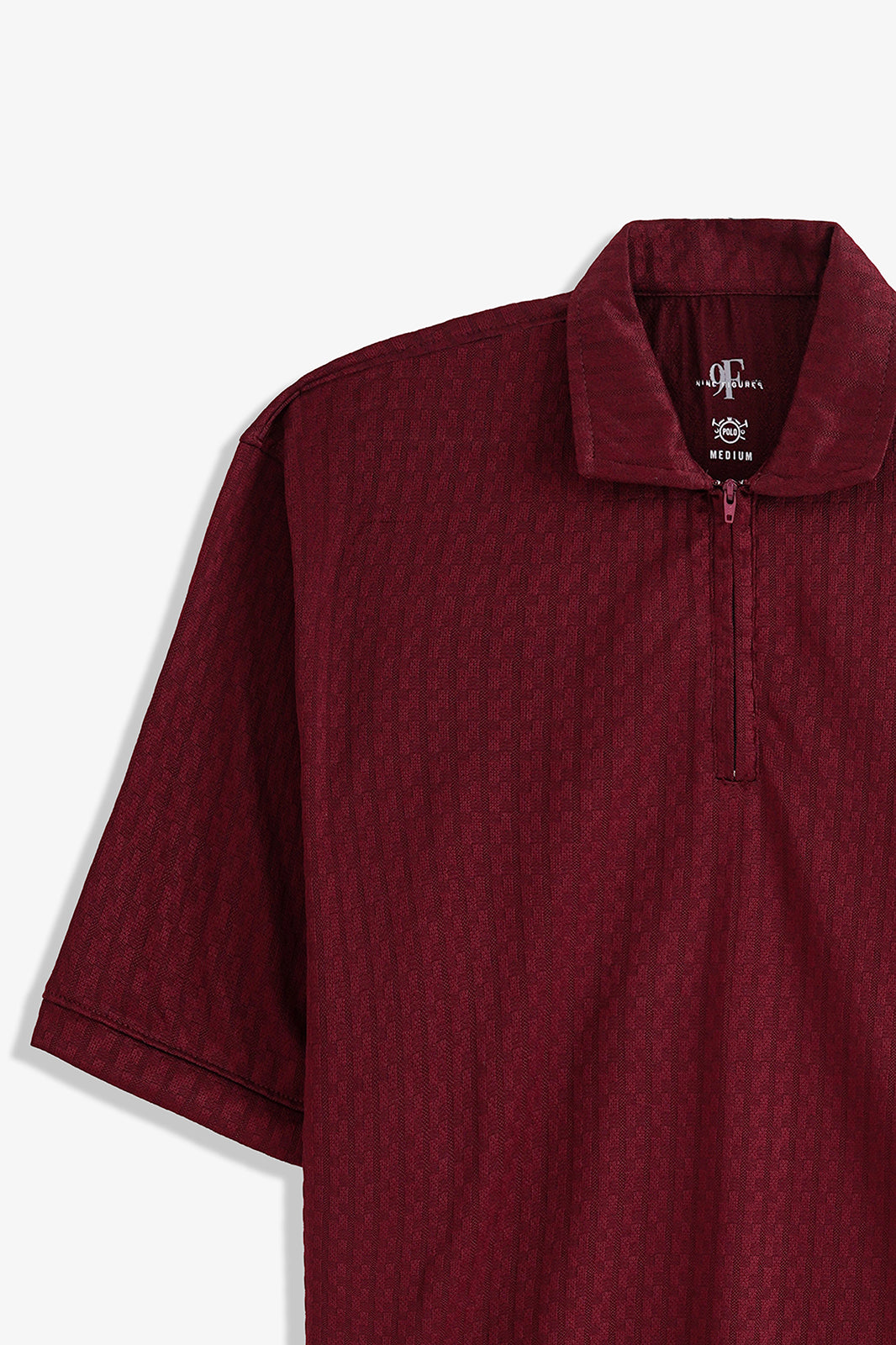 Textured Zipper Polo