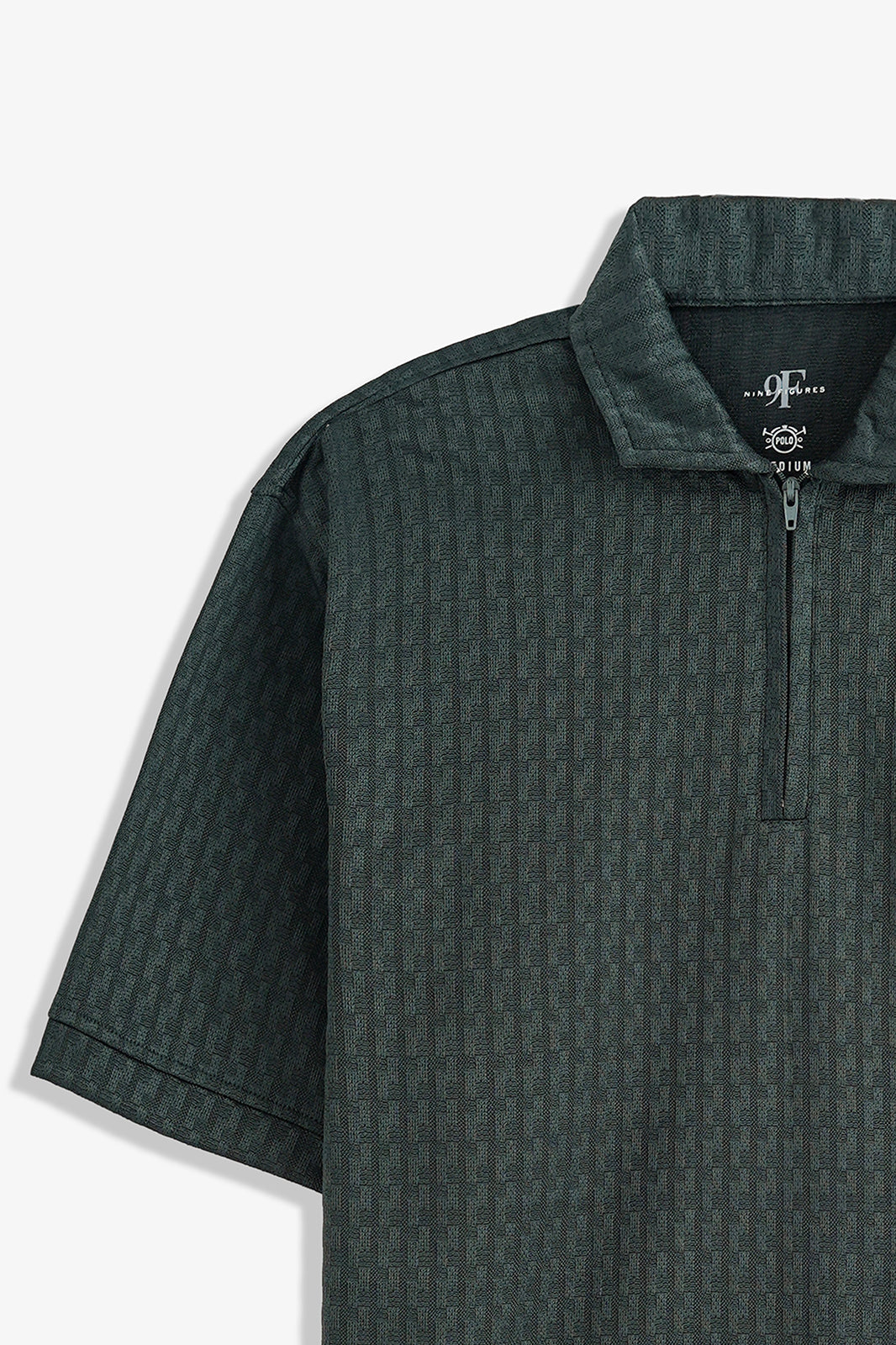 Textured Zipper Polo