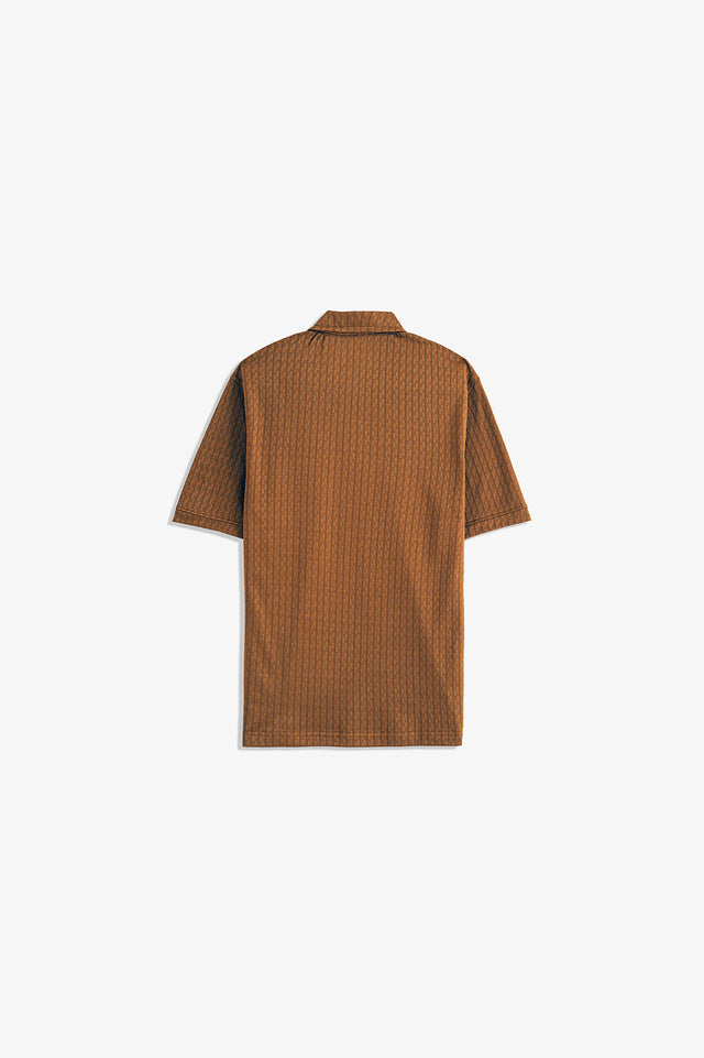 Textured Zipper Polo