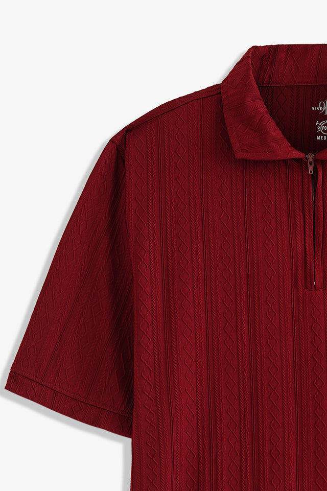 Zipper Textured Polo