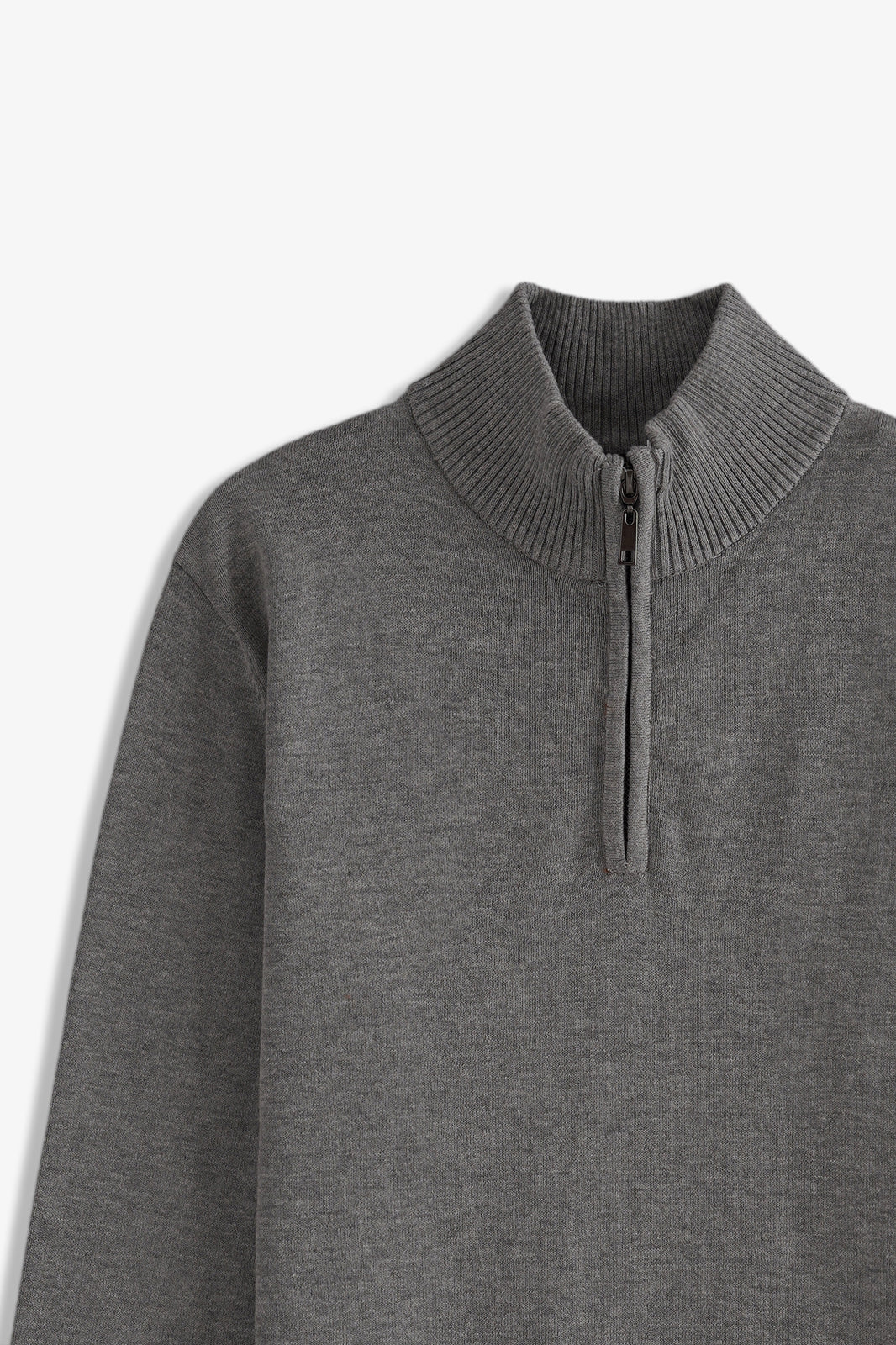 Basic Mock Neck Half Zipper Sweater