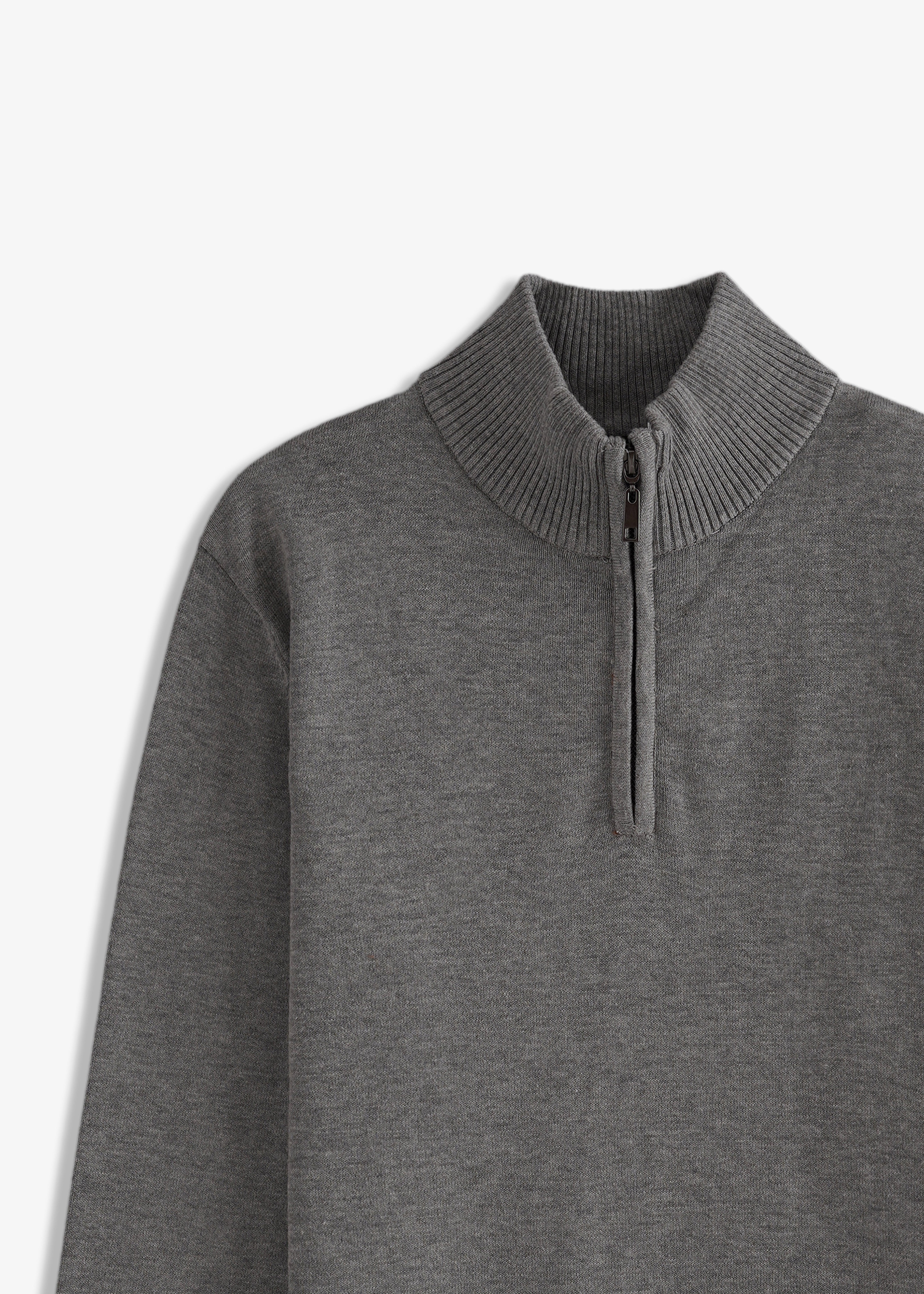 Basic Mock Neck Half Zipper Sweater