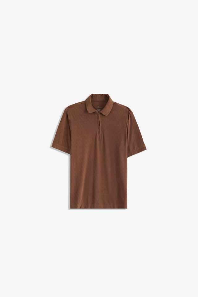 Zipper Textured Polo