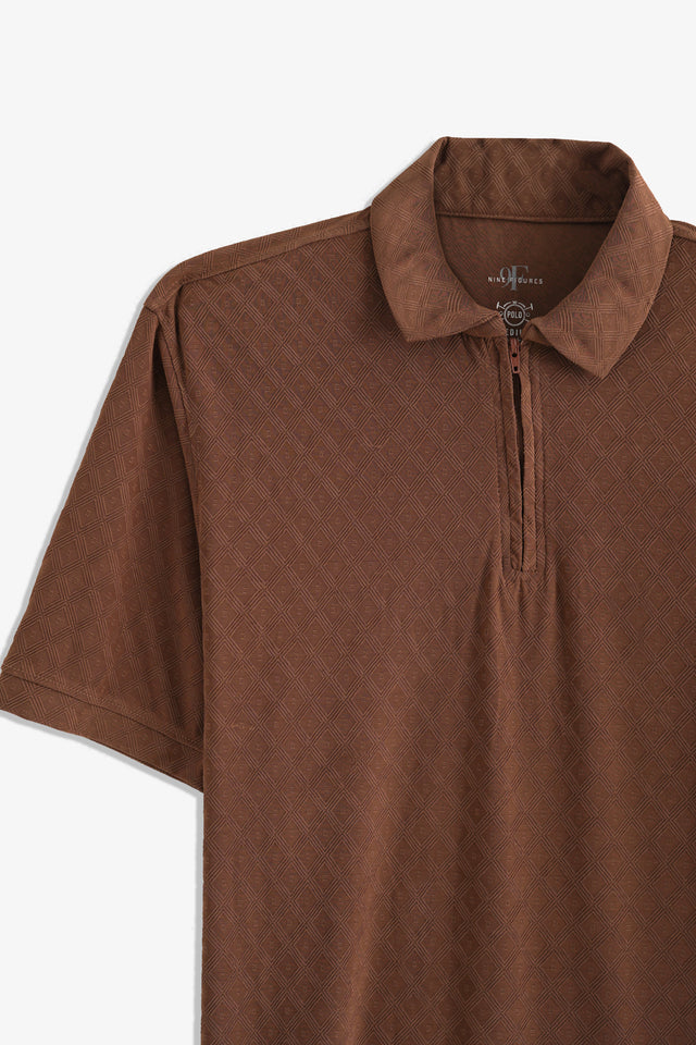 Zipper Textured Polo