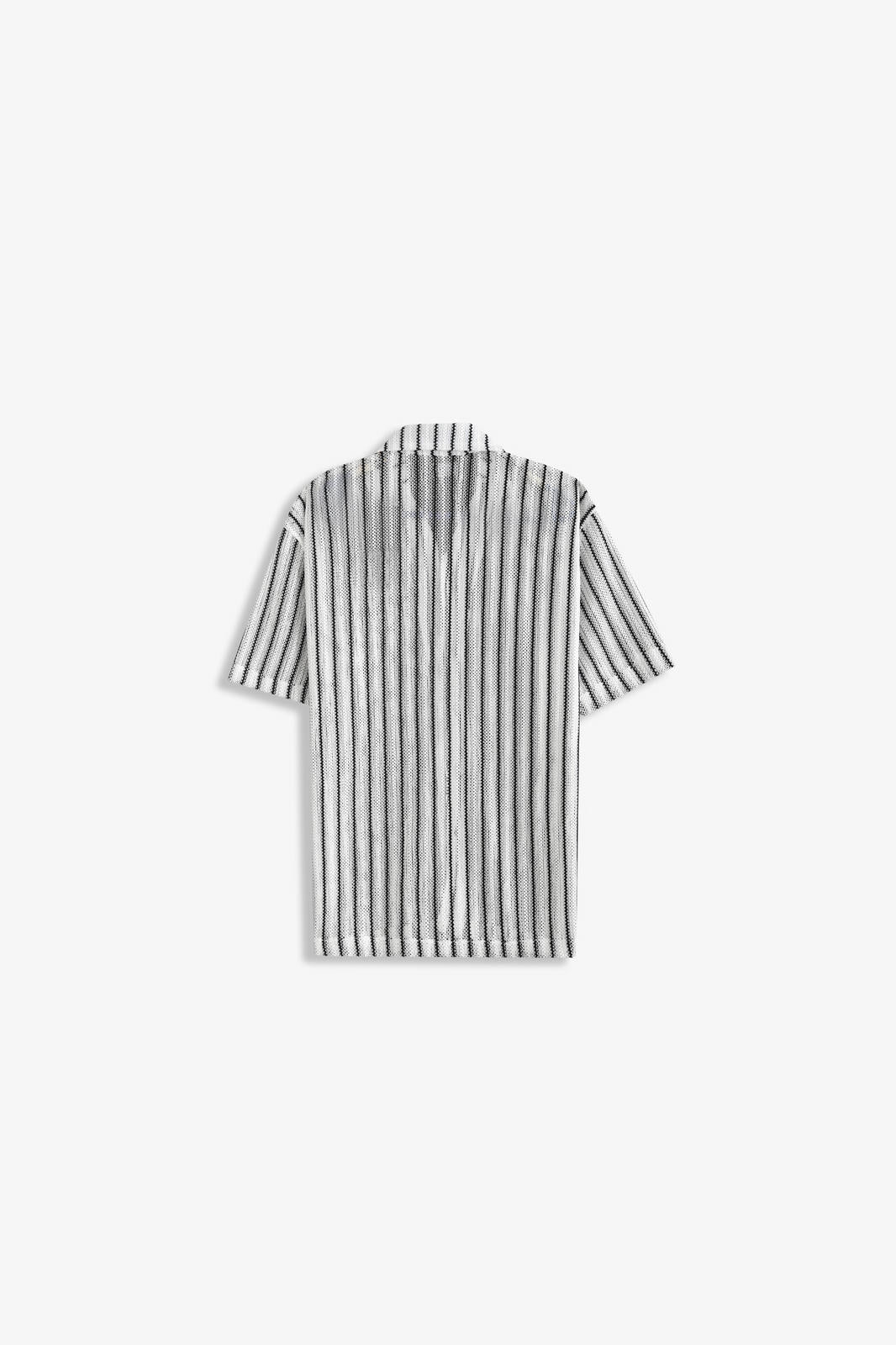 Cuban Collar Striped Shirt