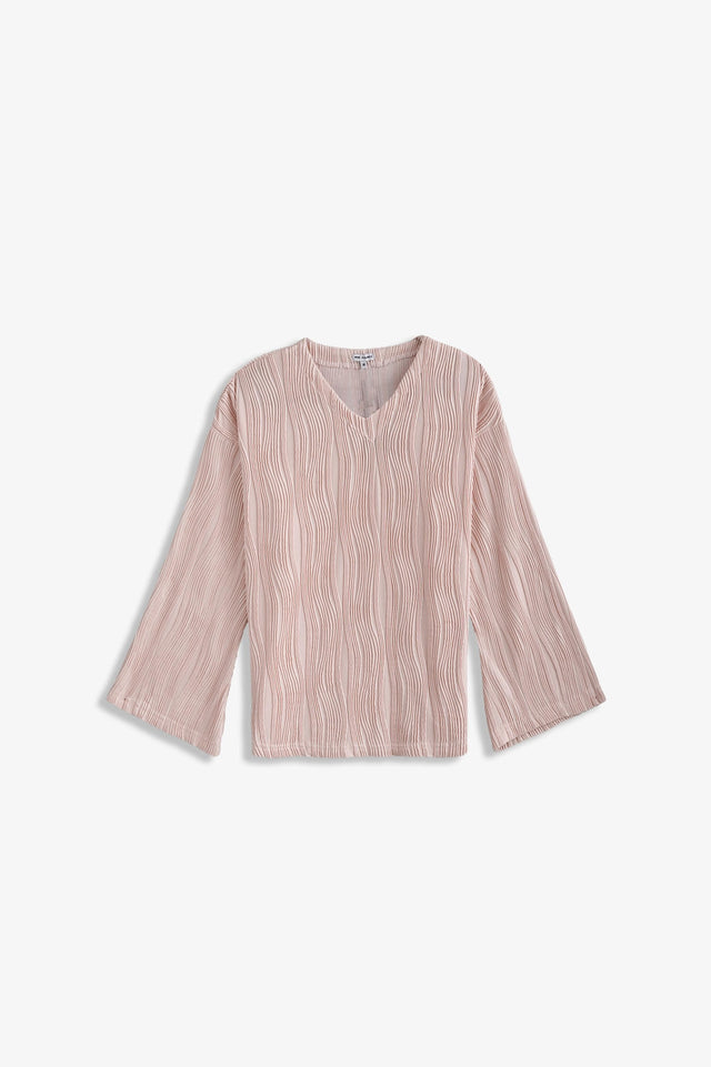 Textured V-Neck Top