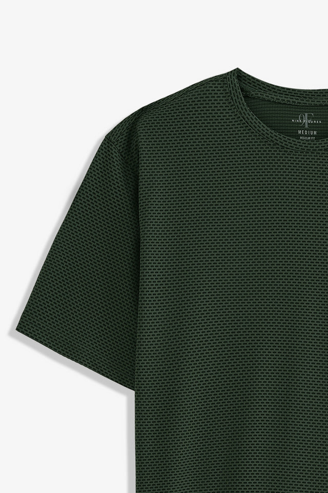 Textured Crew Neck T-Shirt