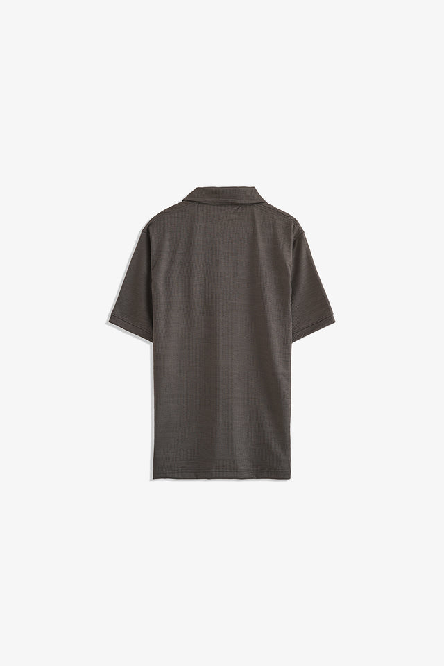 Double Placket Textured Polo