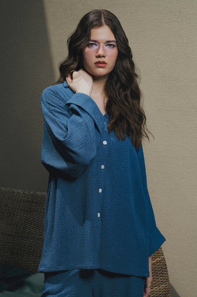 V-Neck Button Down Co-ord Set