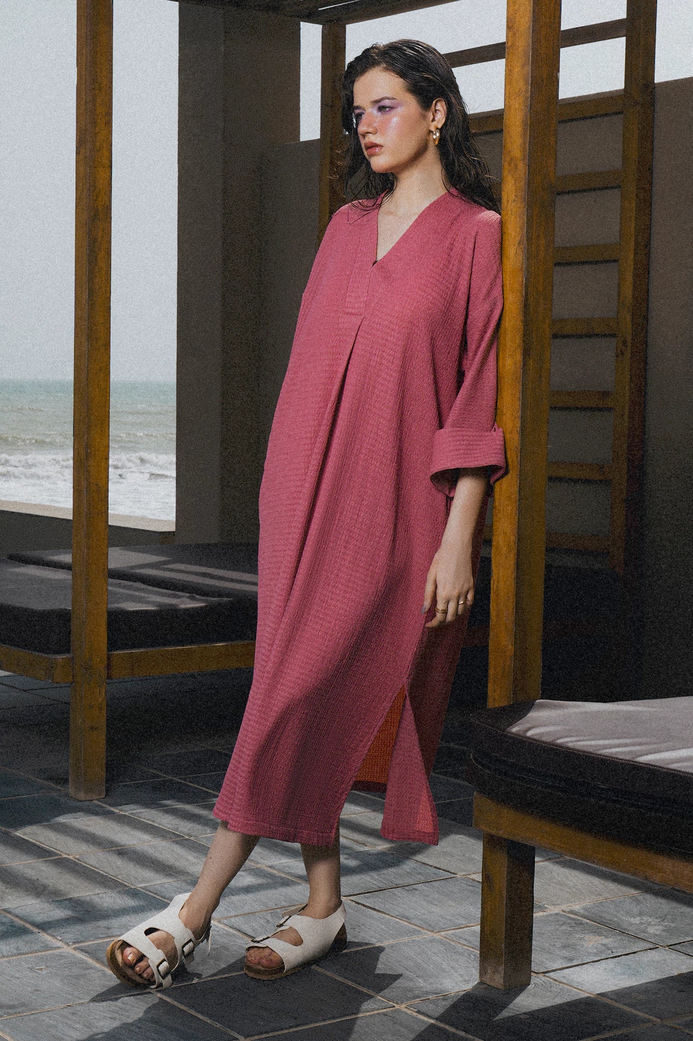 Seersucker Long Shirt