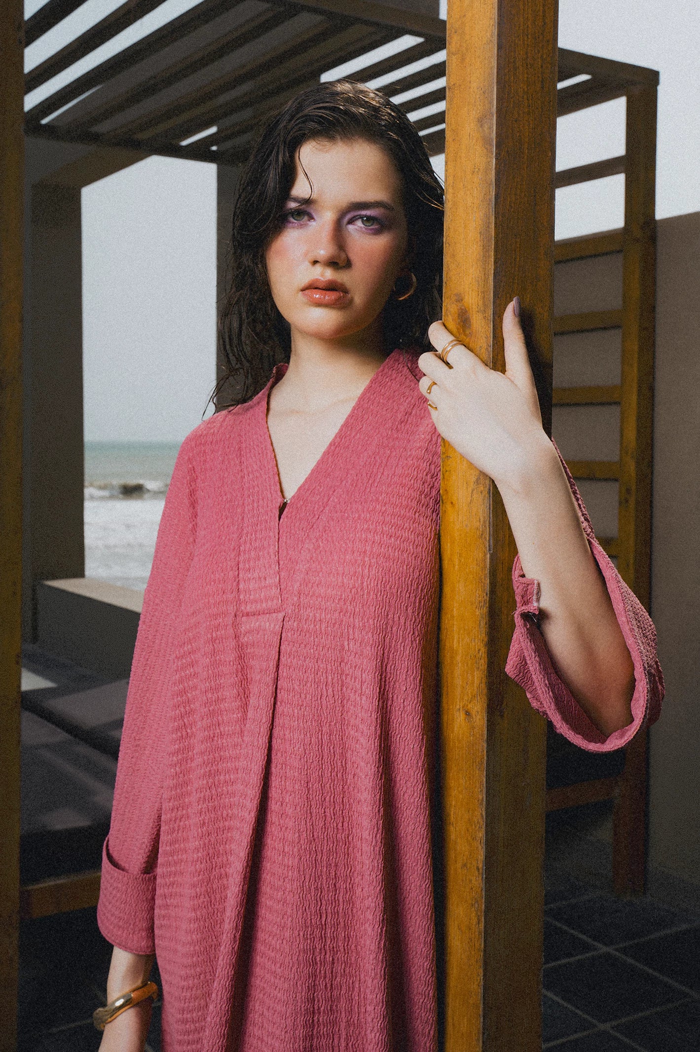 Seersucker Long Shirt