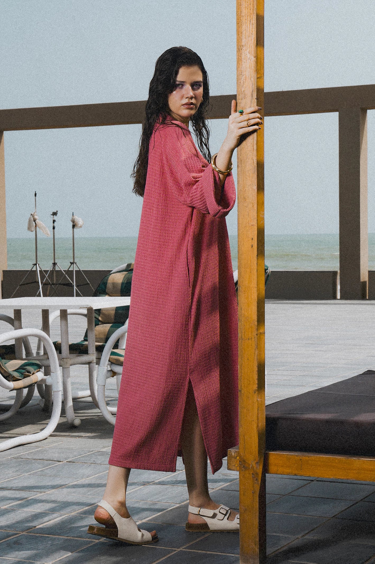 Seersucker Long Shirt