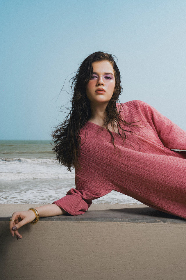 Seersucker Long Shirt